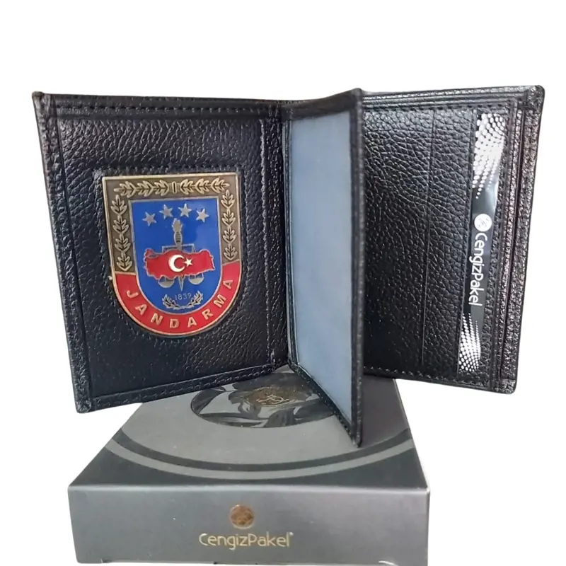 Rozetli Cengiz Pakel Hakiki Deri Cüzdan