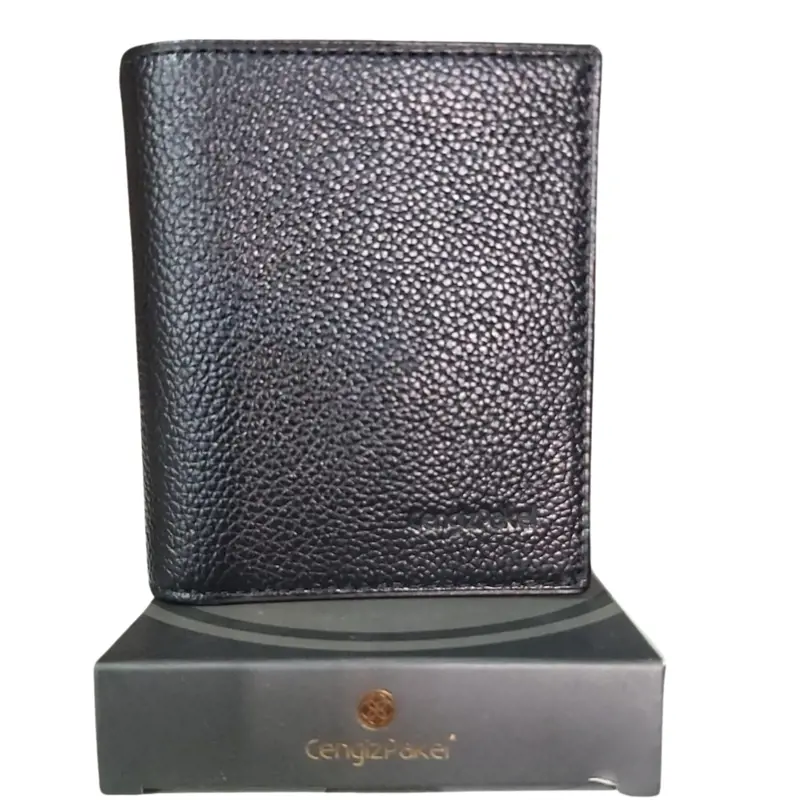 Rozetli Cengiz Pakel Hakiki Deri Cüzdan