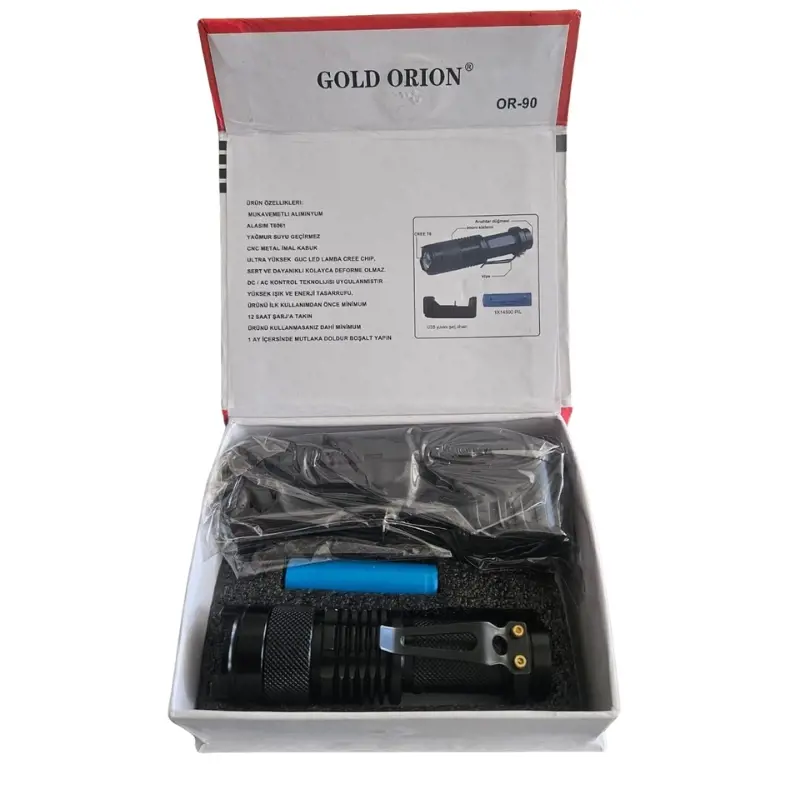 Pilli Şarj Edilebilir El Feneri