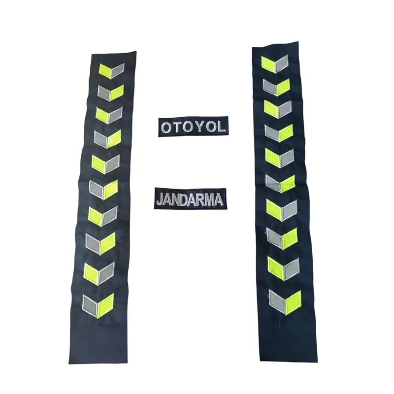 Otoyol Jandarma Reflektörlü Şerit Paça Cep Yazıları Şerit Reflektörlü Yazı 