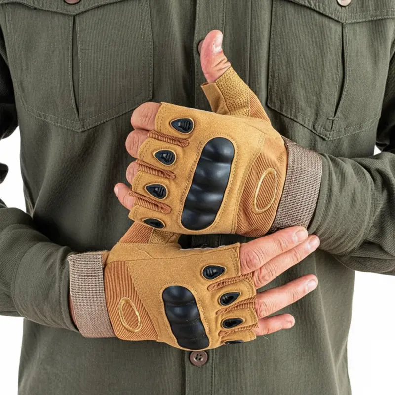 Siyah, Sarı Çöl Renk Taktik Kemikli Eldiven, Çok Amaçlı 