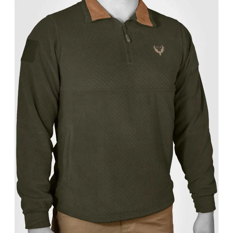 Boğazlı Fermuarlı Petek Polar 