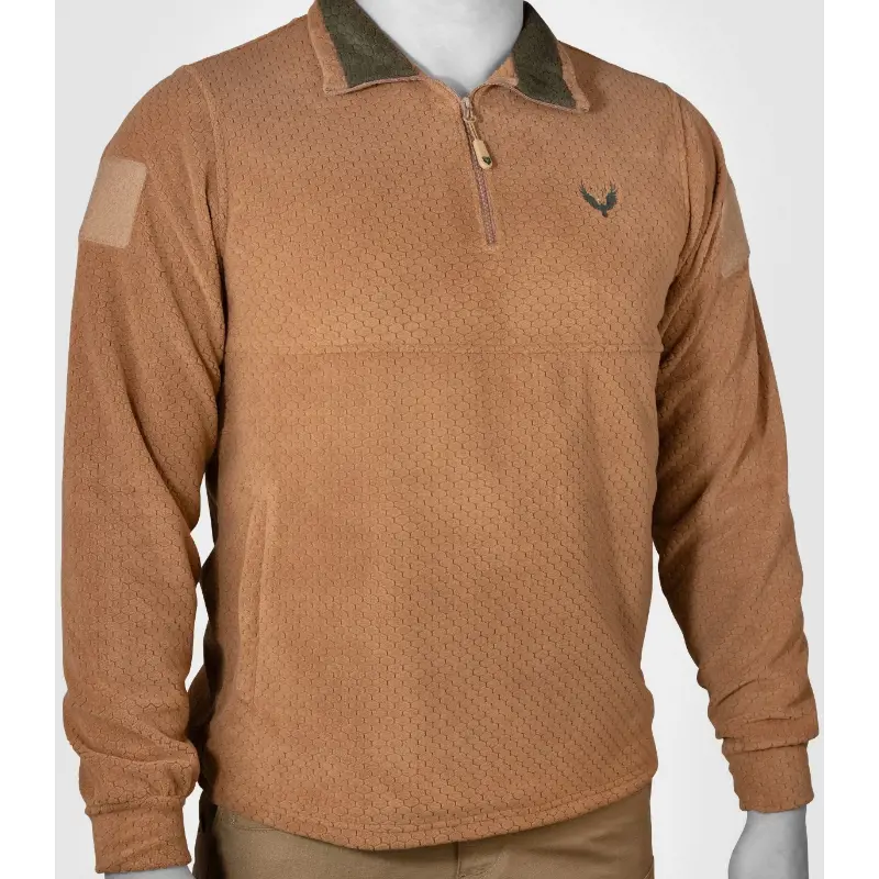 Boğazlı Fermuarlı Petek Polar 