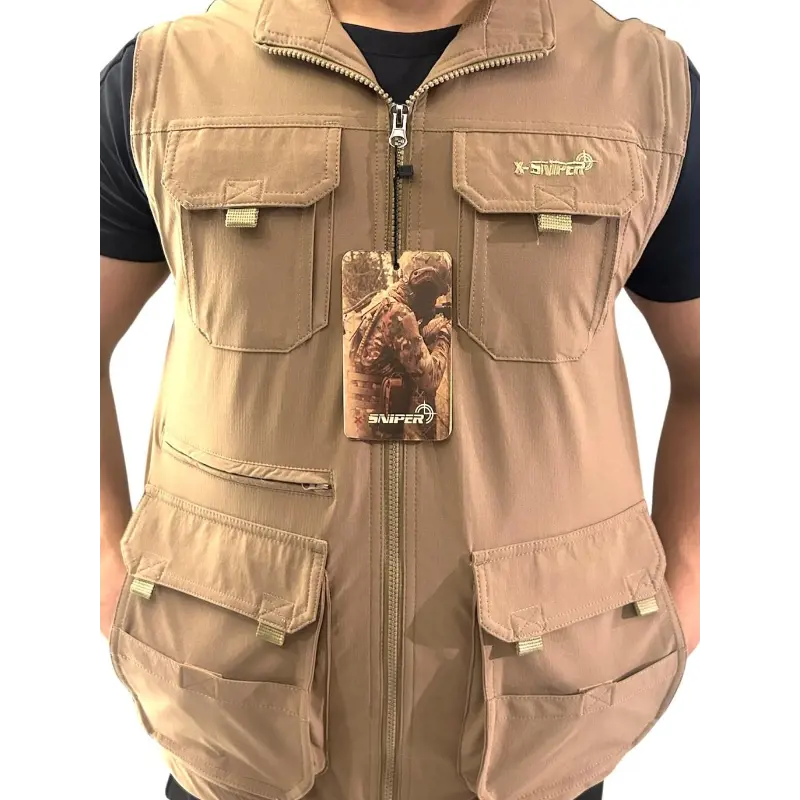 Avcı, Bol Cepli Toprak Rengi Yelek,