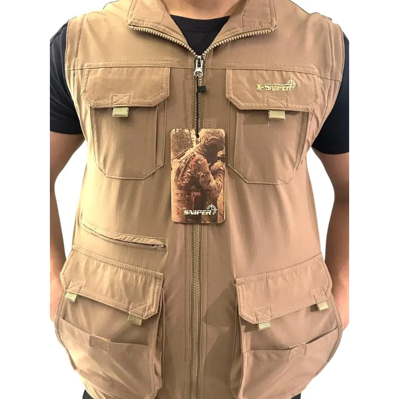 Avcı, Bol Cepli Toprak Rengi Yelek,